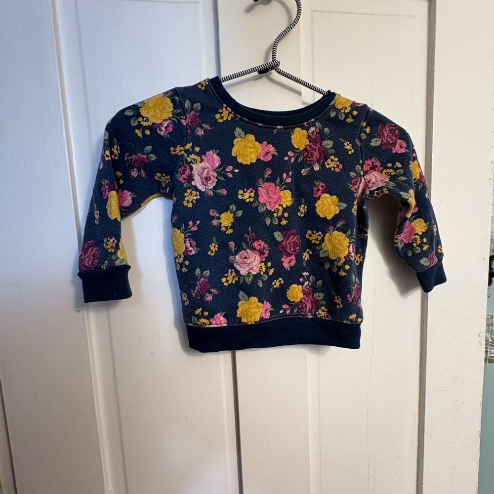 Garanimals Navy Sweatshirt with Yellow and Pink Floral Design